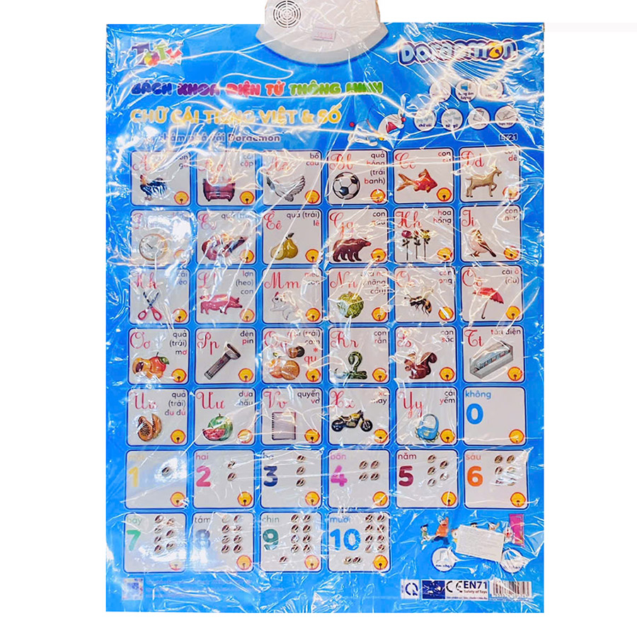 Đồ Chơi Bách Khoa Điện Tử Thông Minh - Chữ Cái Tiếng Việt Và Số - Cùng Khám Phá Với Doraemon - LT21