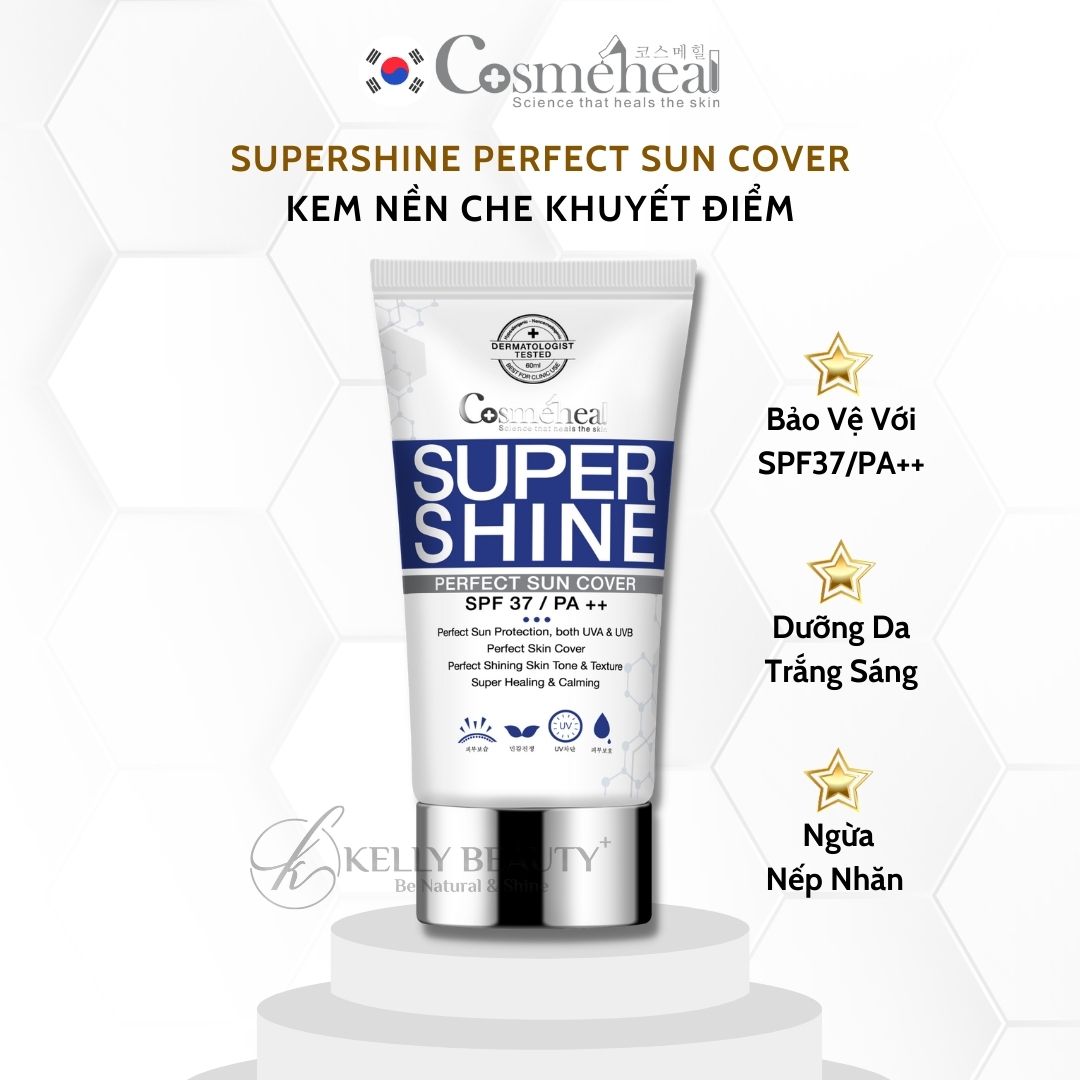 Kem Nền Che Khuyết Điểm Perfect Sun Cover Cosmeheal - Nâng Tone, Dưỡng Trắng, Bảo Vệ Da | Kelly Beauty