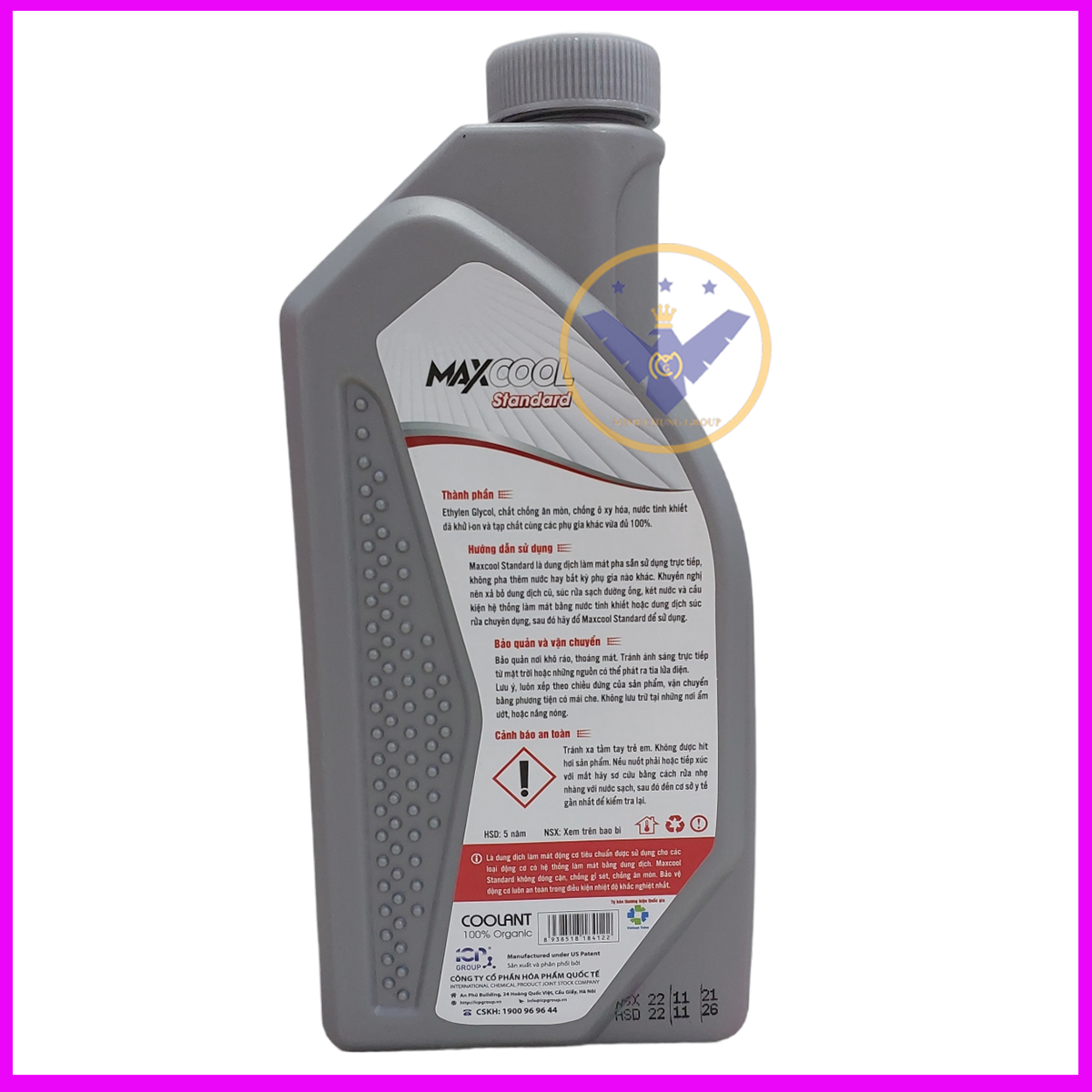 COMBO 2 lon nước làm mát xe ô tô, xe máy Maxcool Standard lon 1L