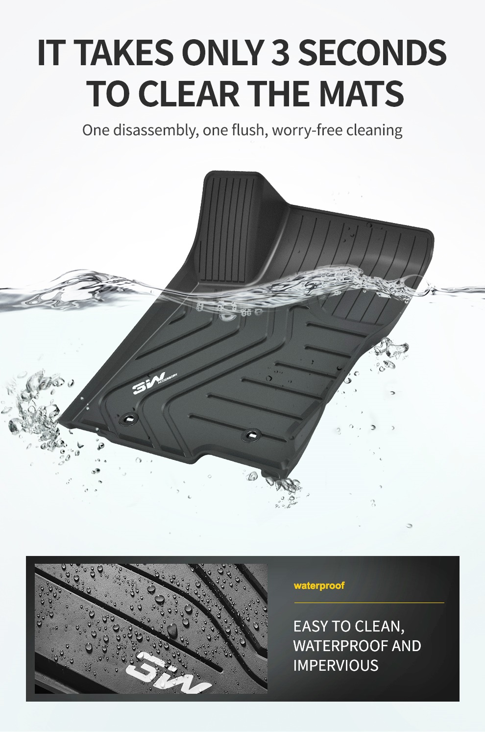 Thảm lót sàn xe ô tô dành cho LEXUS ES 2011 - 2017 Nhãn hiệu Macsim 3W chất liệu nhựa TPE đúc khuôn cao cấp - màu đen