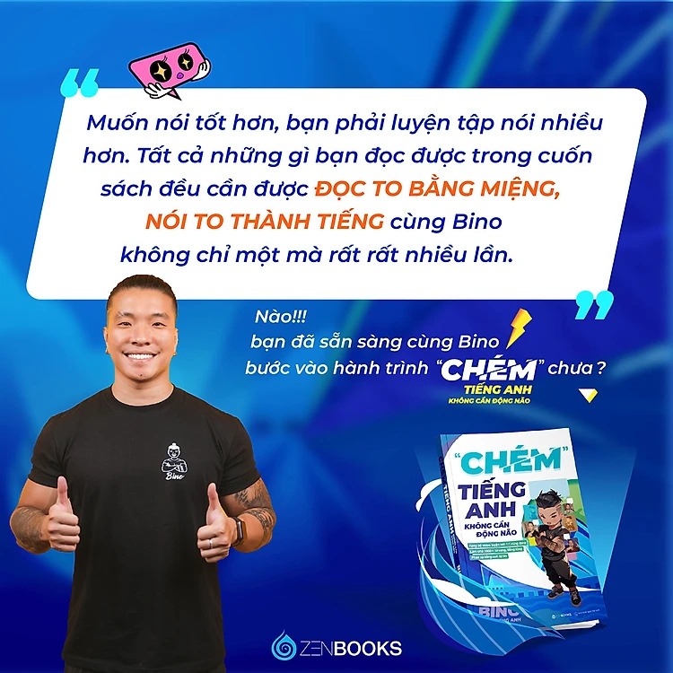 Chém Tiếng Anh Không Cần Động Não - Tác giả Vũ Vi Bình (Bino Chém tiếng anh) - Phiên bản đặc biệt