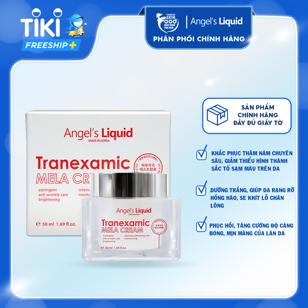 Kem Dưỡng Mờ Nám Chuyên Sâu Angel's Liquid Tranexamic Mela Cream