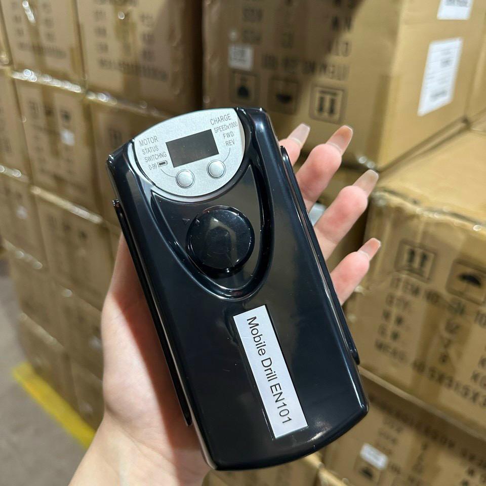 Máy Mài Móng Tích Điện Drill 101 Tay Cầm Trắng Nhẹ Tay Chạy Êm, Tích Điện Lâu, Kèm 6 Đầu Mài, Hiển Thị Pin, 30000 Vòng/Phút