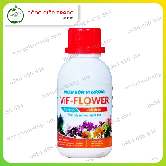 Phân Bón Vi Lượng Thủy Phân Bổ Sung Acid Amin Chuyên Lan Cây Kiểng Thúc Đẩy Ra Hoa, Nuôi Hoa VIF Flower - Chai 100ml VTNN Nông Điền Trang