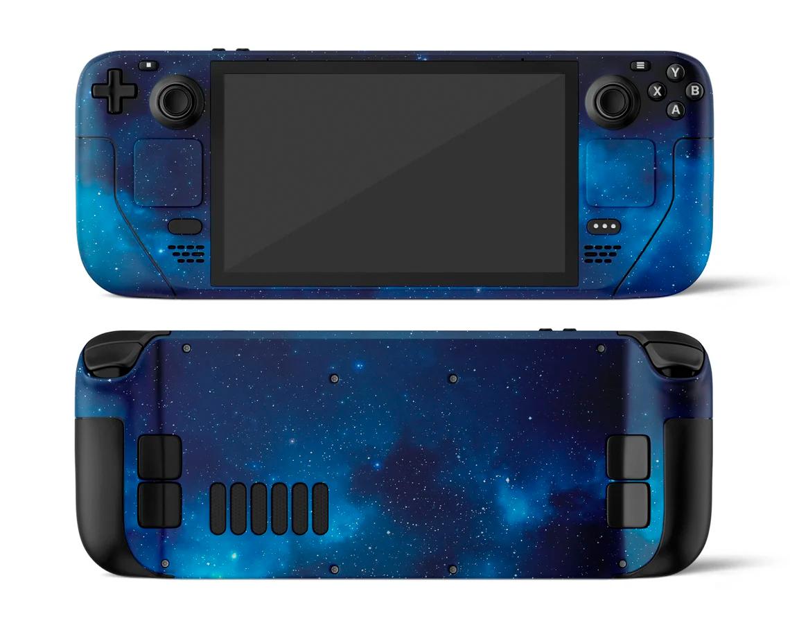 Skin decal dán Steam Deck mẫu Blue Galaxy (dễ dán, đã cắt sẵn chuẩn theo khuôn máy)