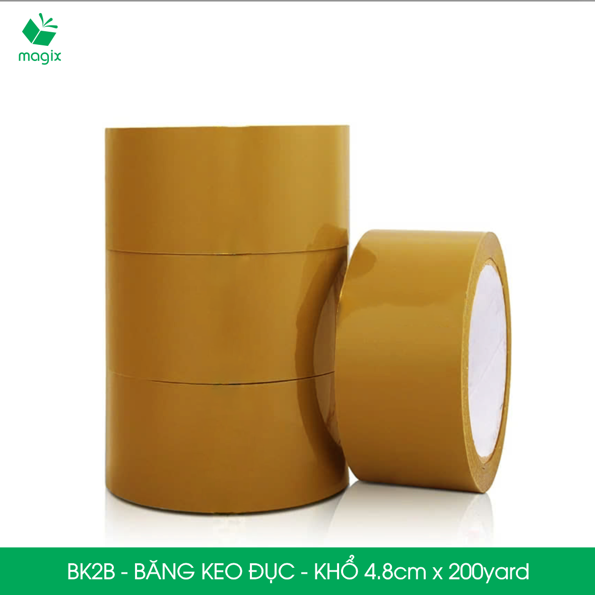 BK2B - 1 cuộn băng keo đục khổ 4.8cm x 200yard - Băng dính đóng hàng, băng keo khổ lớn