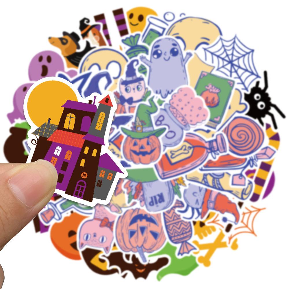 Sticker halloween hoạt hình cute trang trí mũ bảo hiểm, guitar, ukulele, điện thoại, sổ tay, laptop-mẫu S85