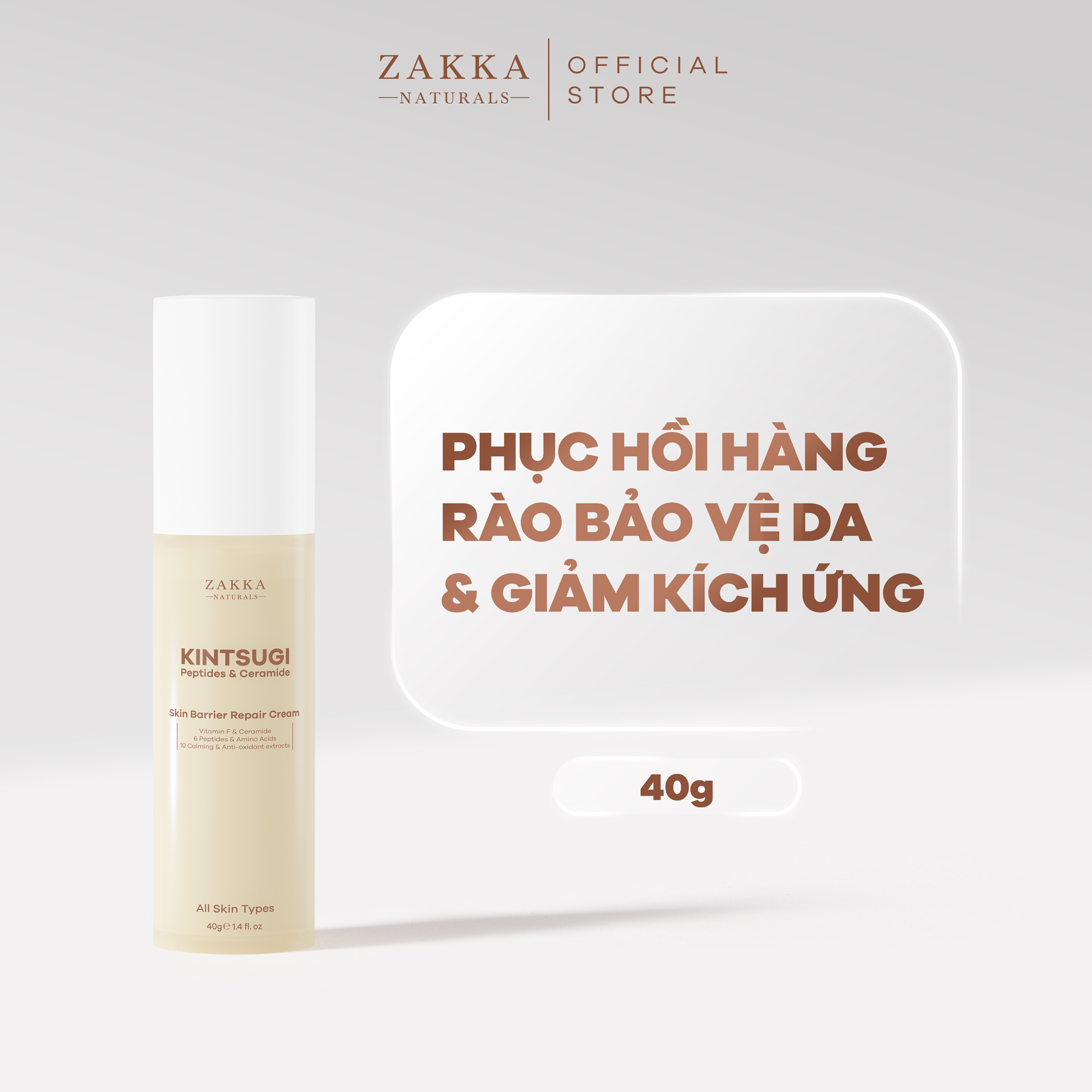 Kem Dưỡng Kintsugi Phục Hồi Hàng Rào Bảo Vệ và Giảm Kích Ứng Zakka Naturals 40G