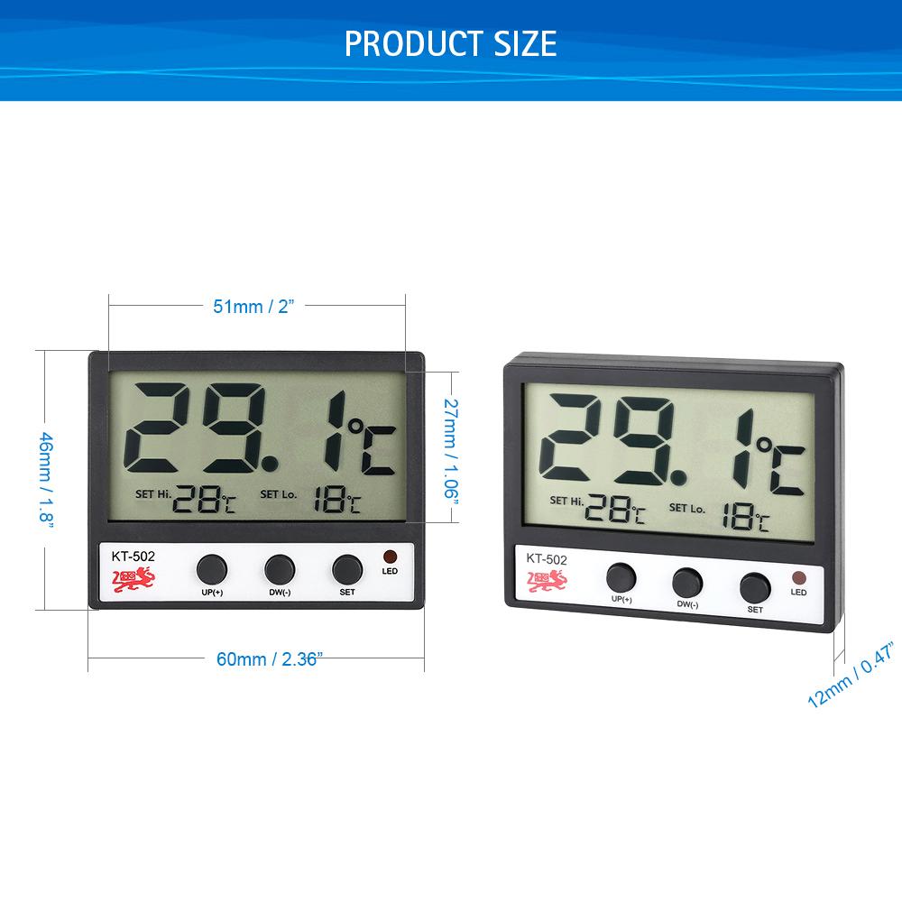 Máy đo nhiệt độ bể cá kỹ thuật số với màn hình LCD lớn