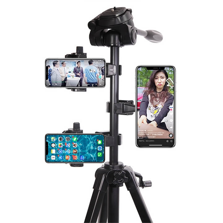 KẸP ĐIỆN THOẠI LÊN THÂN TRIPOD LIVESTREAM NHIỀU MÁY YUNTENG - HÀNG NHẬP KHẨU