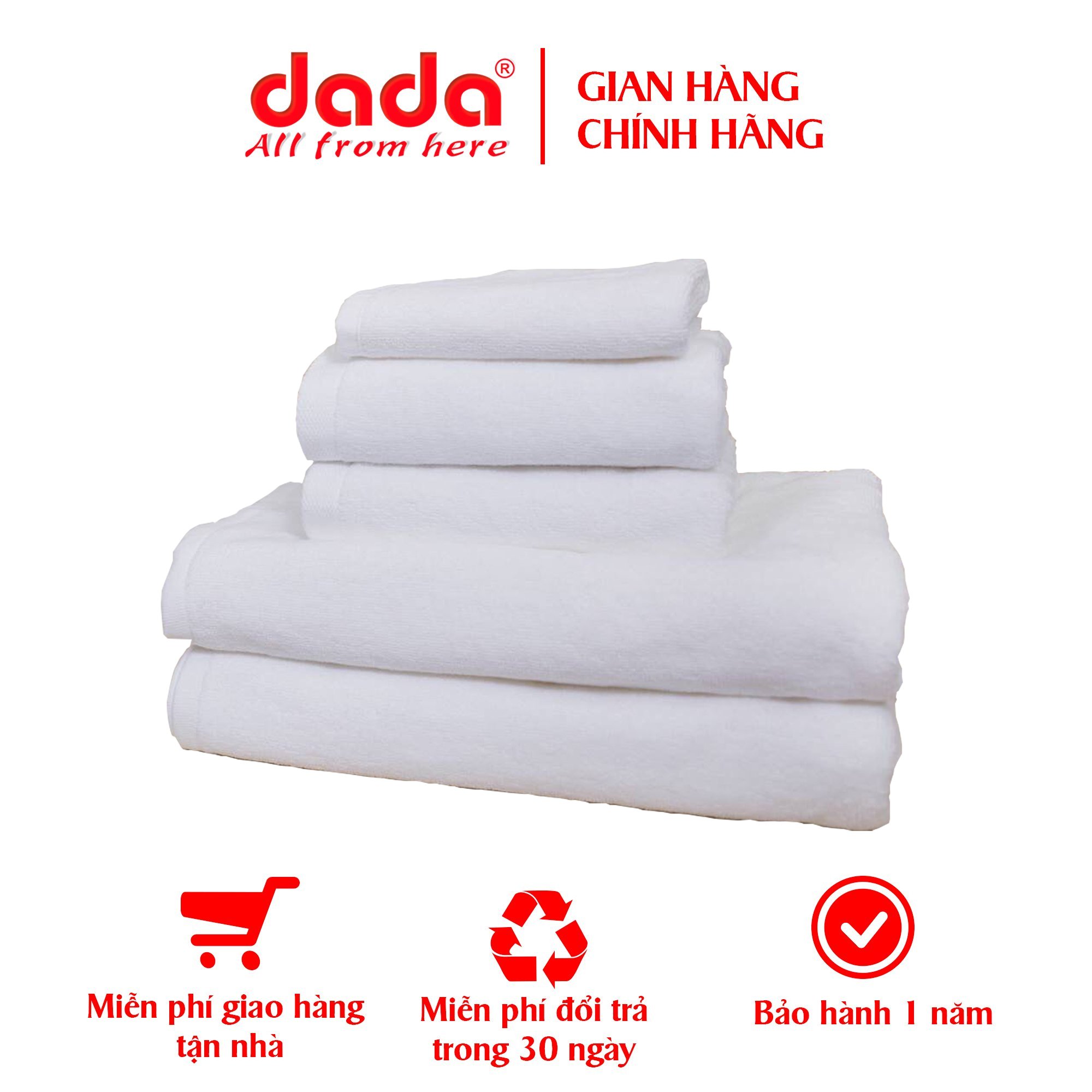 Combo 2 khăn mặt  dùng trong Khách sạn 5 sao, Spa, Resort chất liêu 100% Cotton mêm mềm mịn - Hàng Chính Hãng