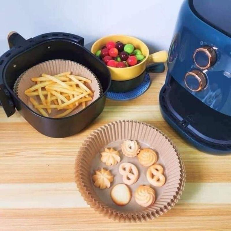 Set 50 Bát Giấy Nến Vàng Thấm Dầu Cho Nồi Chiên Không Dầu Chống Dính Siêu Tiện Lợi
