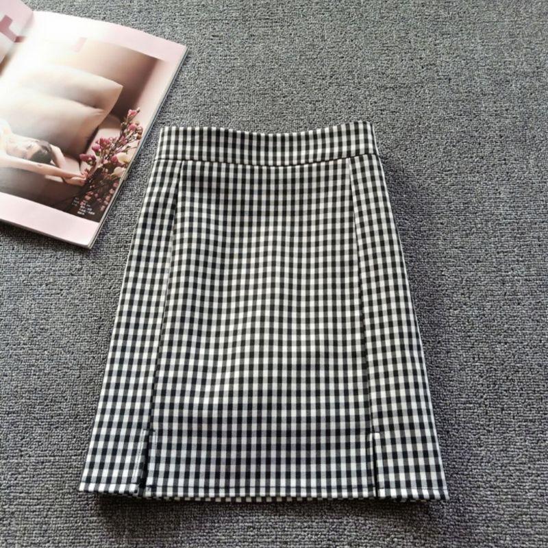Chân Váy Chữ A Kẻ sọc dài 45-50cm sẻ nhí 5cm phía trước