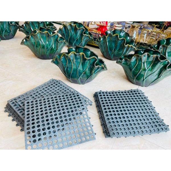 Bình cắm hoa decor siêu đẹp, làn cắm hoa Bát Tràng dáng lá sen men hỏa biến - Gốm Nghệ Nhân