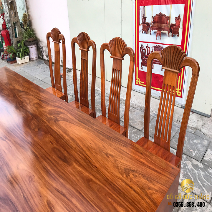 Bàn 10 ghế gỗ hương xám nam phi