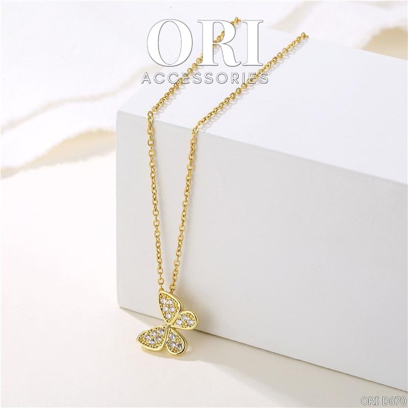 Vòng cổ nữ Cánh bướm đính đá Tryphena xinh xắn thời trang ORI ACCESSORIES D070