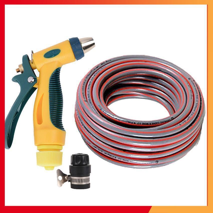 Bộ dây vòi xịt nước rửa xe,tưới cây tăng áp 3 lần 15m