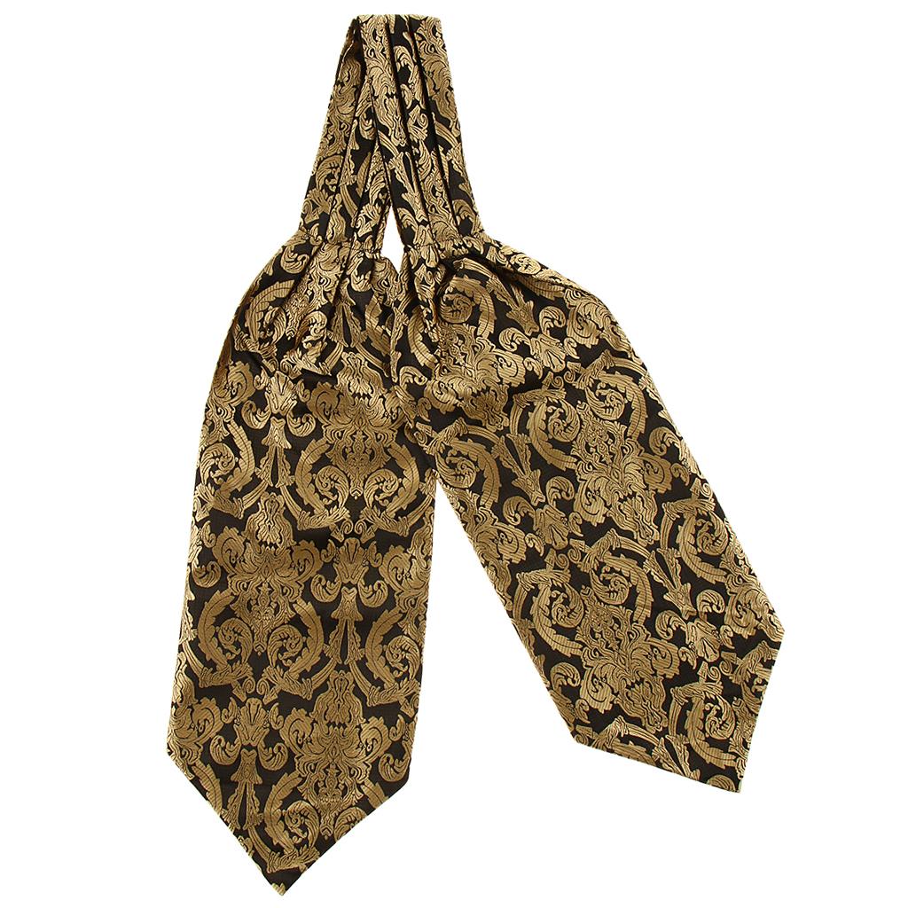 Men's Paisley Floral Ascot Tie Jacquard Woven Silk Cravat