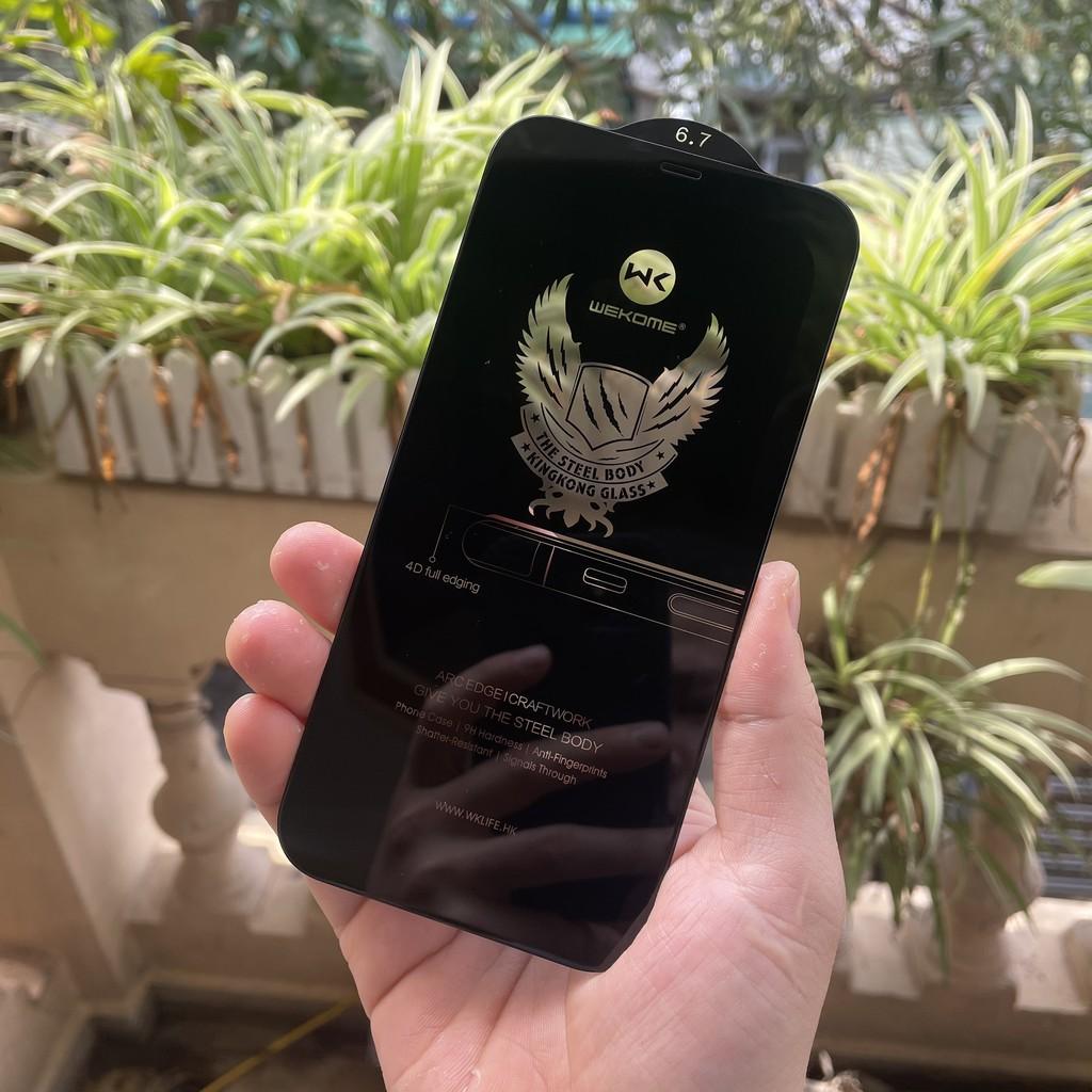 Kính cường lực chống nhìn trộm full màn hình cho Apple iPhone 12 Pro Max 6.7 chính hãng Kingkong WK hộp full box.