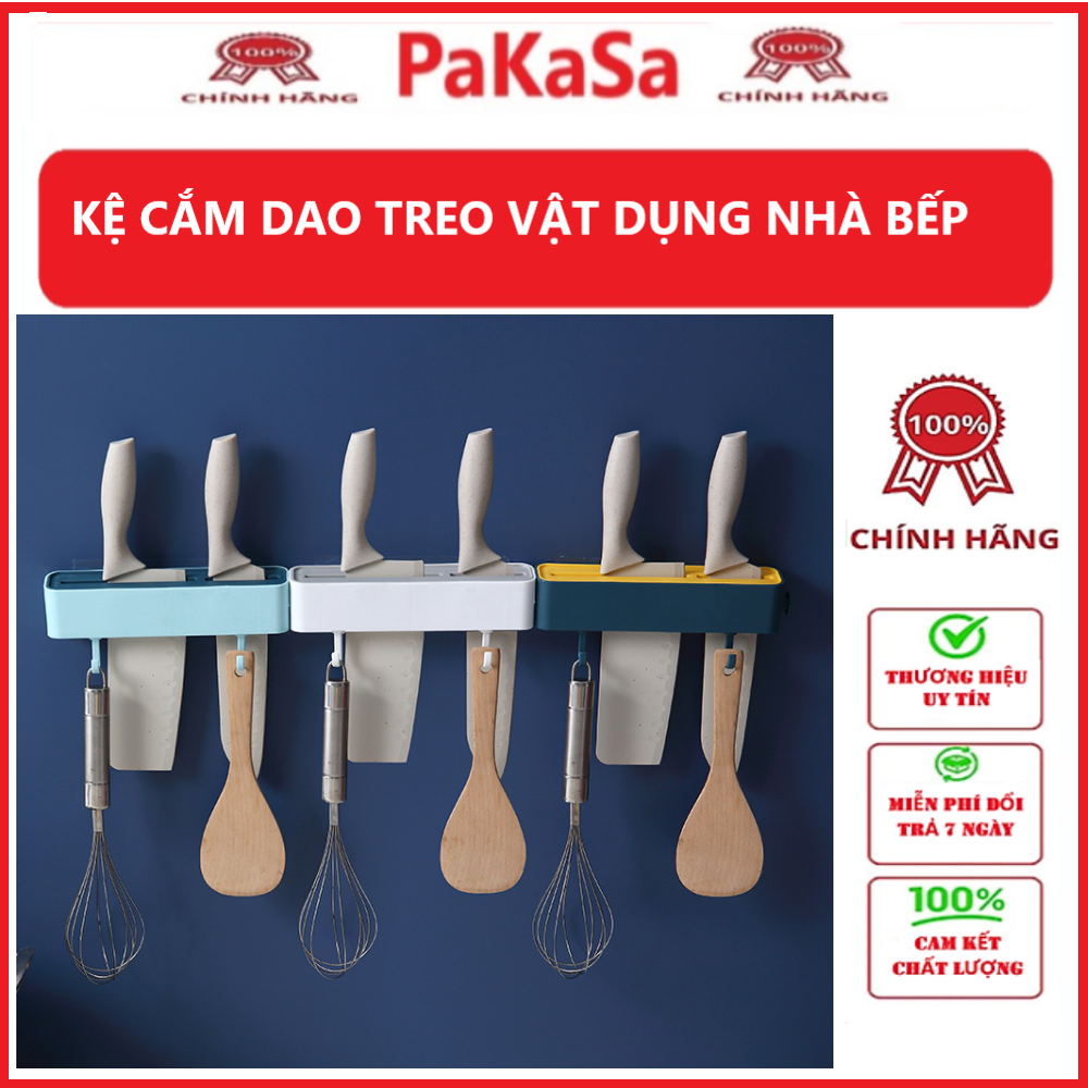 Kệ Cắm Dao , Treo Vật Dụng Nhà Bếp Có 2 Móc , Kệ Dán Tường Tháo Lắp Vệ Sinh Dễ Dàng - Hàng chính hãng ( giao màu ngẫu nhiên)