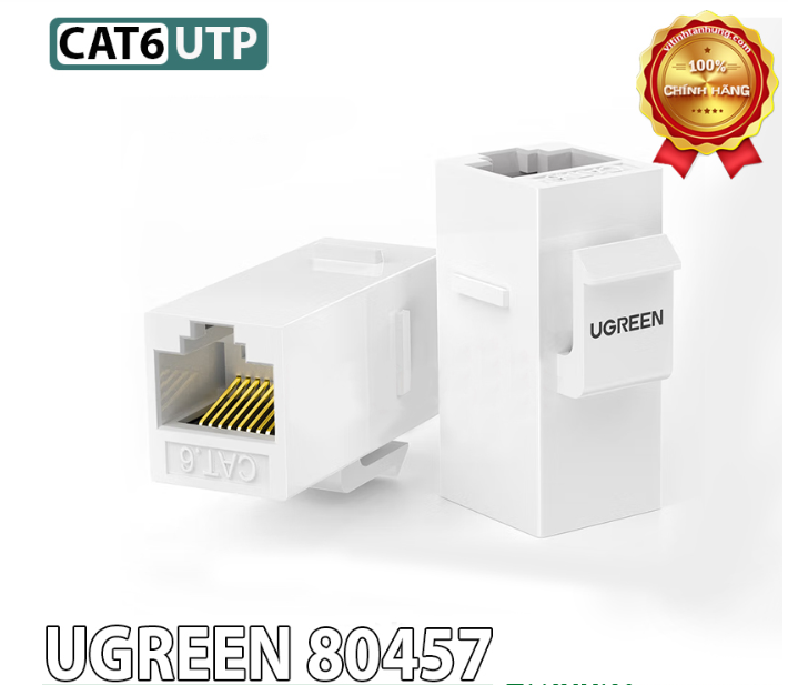 Đầu nối mạng âm tường Cat6 Ugreen 80457 Hỗ trợ 10Gbps Cao Cấp - Hàng chính hãng
