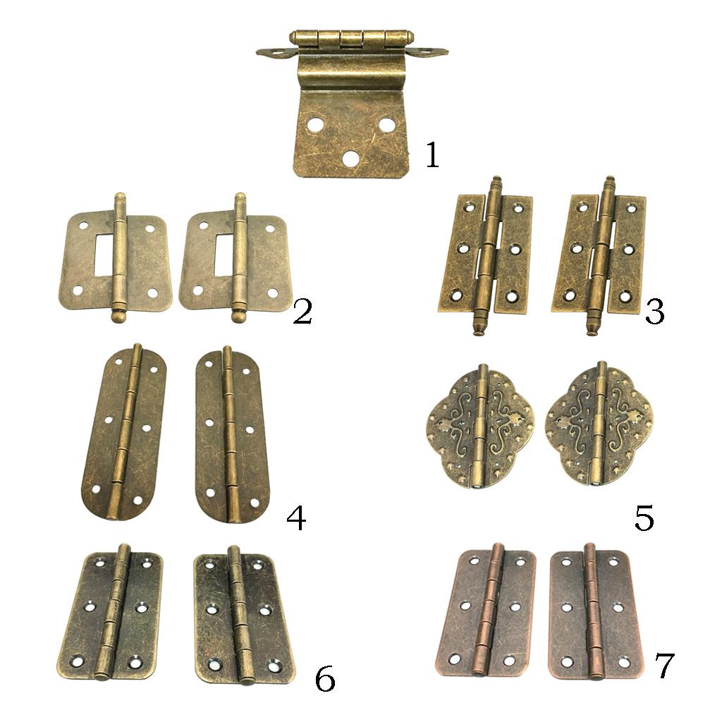 Vintage Antique Brass Mini Hinges for Wooden Furniture Box Hardware