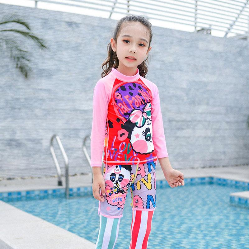 Cô gái Trẻ Em 3 Mảnh Tay Dài CHỐNG Nắng UV Bơi Chống Nắng Đồ Bơi Áo Tắm cho Bé Trai Cho Bé Con Đồ Bơi