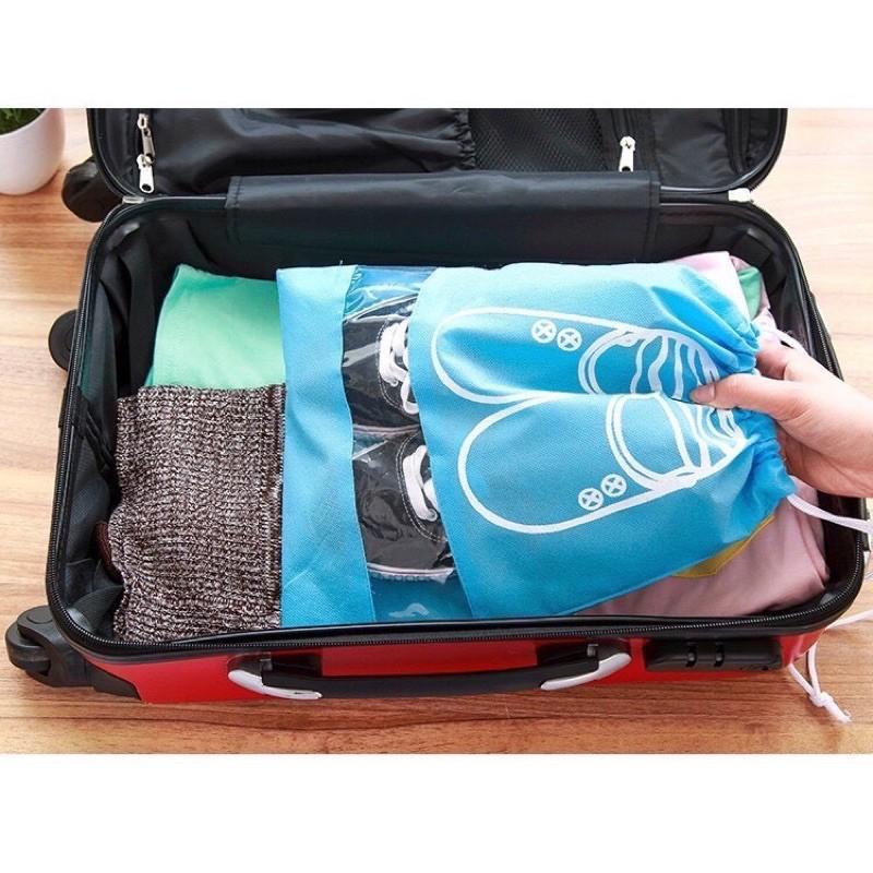 Sét 5 Túi Đựng Giày Dép Túi Xách Chất Liệu Vải Không Dệt Có Dây Rút Size to
