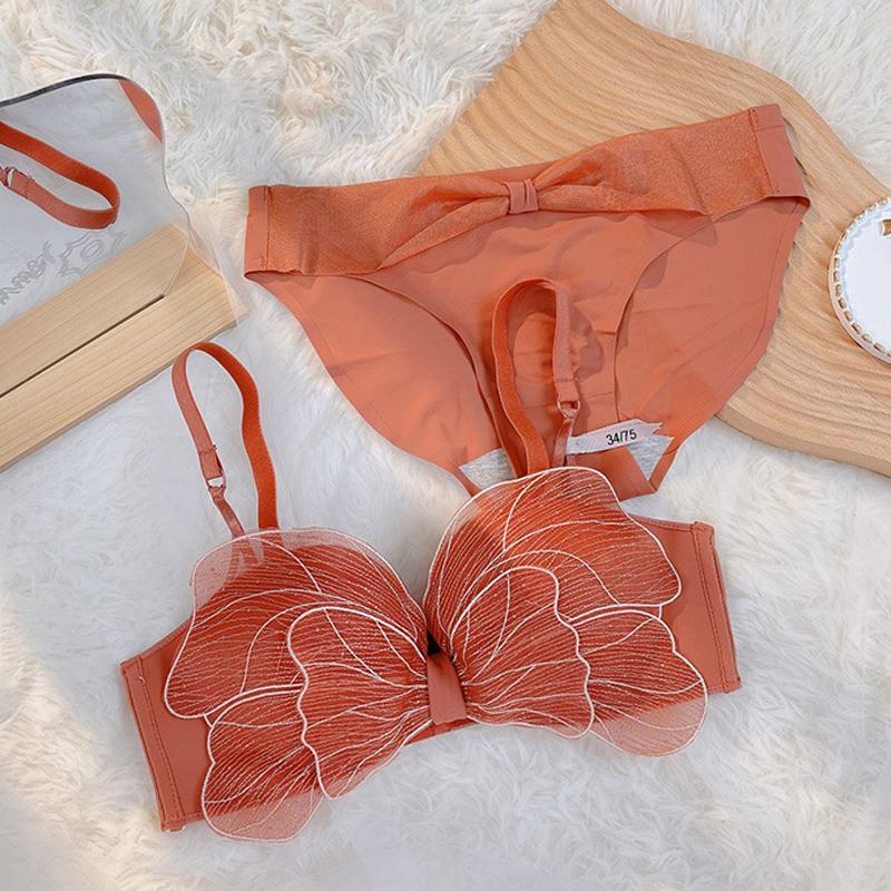 Wasteheart Mới Thời Trang Nữ Đỏ Xanh Quần Lót Bralette Đẩy Lên Quần Lót Cotton Áo Ngực Không Dây Bộ Quần Lót Một B Nữ áo Lót Ngực