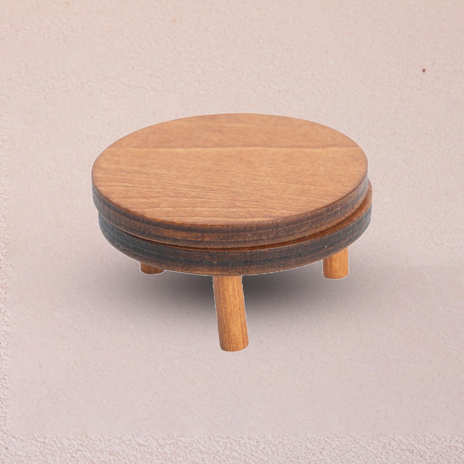 1/12 Mini Wooden Desk Rack Wooden Ornaments for Dollhouse Play Role Toys