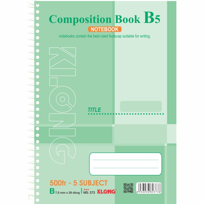 Sổ lò xo KLONG 500 trang, 5 subject; MS: 373