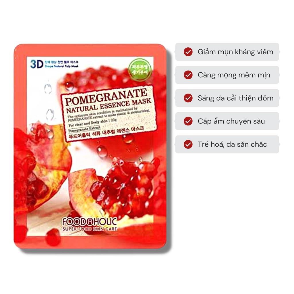 Mặt Nạ 3D Foodaholic Natural Essence Mask Pomegranate (Lựu) Dưỡng Da 23g