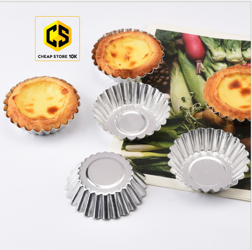 Set 100 khuôn đế làm bánh tart, khuôn đế bạc làm bánh, nướng bánh