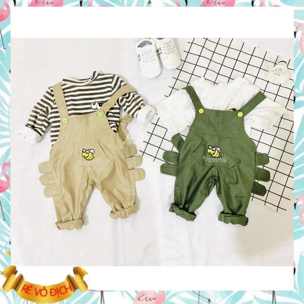 Sét Áo Yếm, Bộ Yếm Thêu Hình Chú Ong, Mềm, Mịn