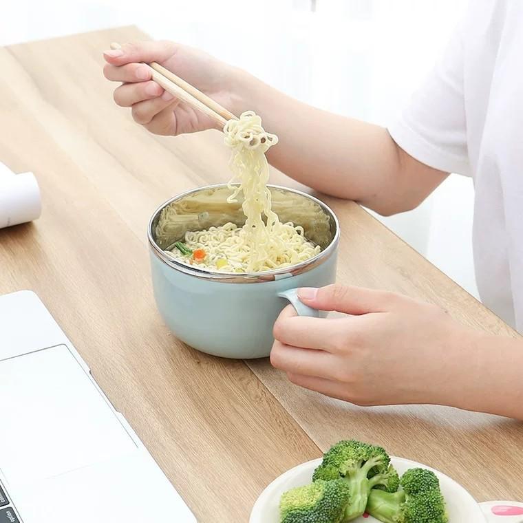 Tô 2 Lớp Giữ Nhiệt Kèm Nắp 900ml