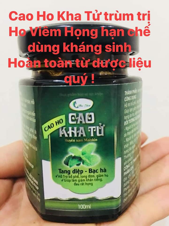 Cao kha tử cao trị ho- Hỗ trợ bổ phế, long đờm, giảm ho,khản tiếng, đau rát họng, viêm họng kéo dài.