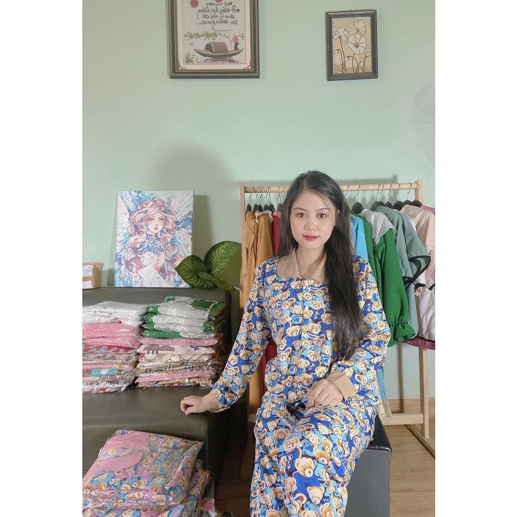 Đồ bộ nữ ️ MIỄN PHÍ GIAO HÀNG ️ tay dài quần dài họa tiết hoạt hình đi dạo, đi ngủ nhẹ nhàng