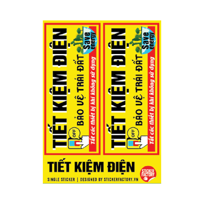 Tiết kiệm điện - Single Sticker hình dán lẻ