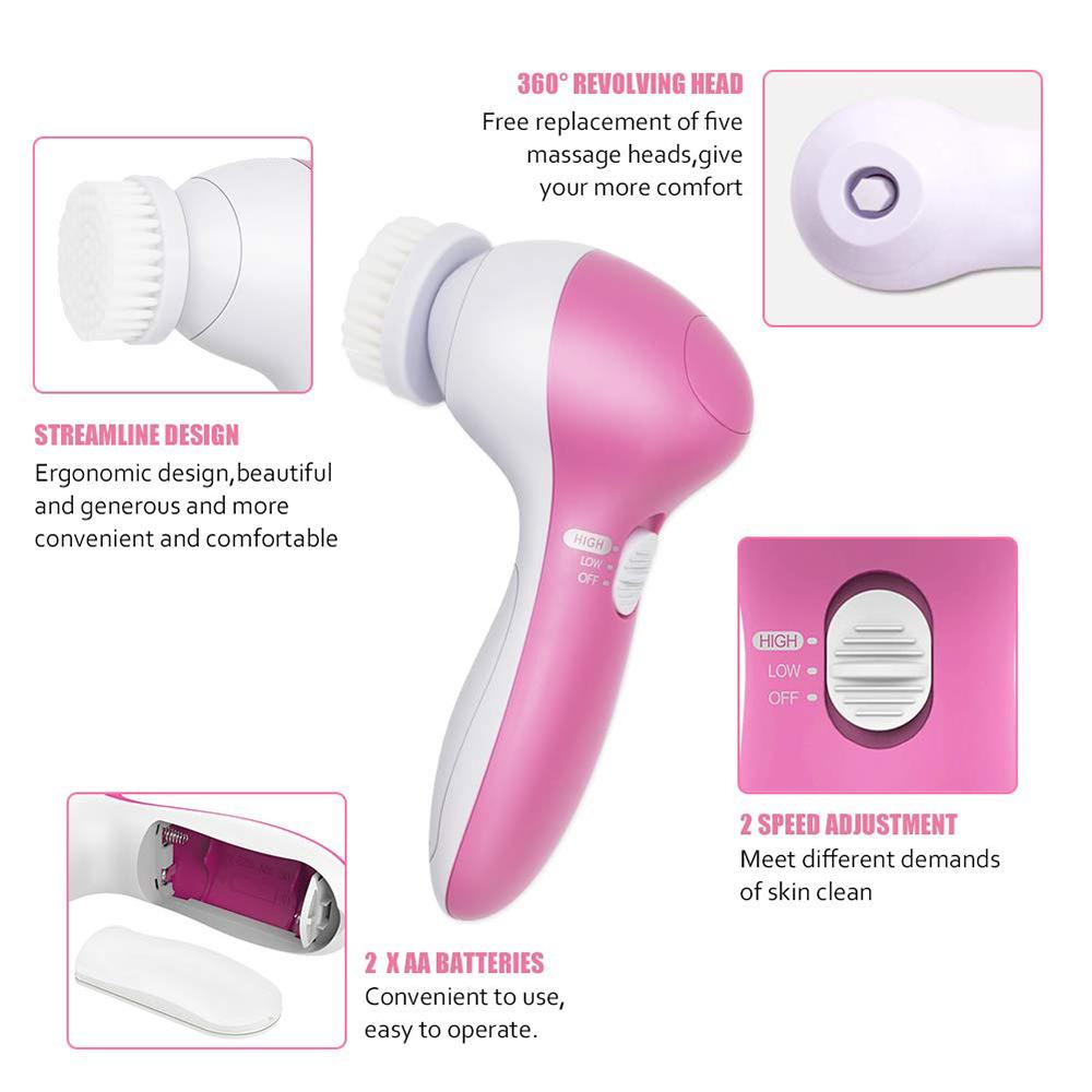 5 Trong 1 Mặt Làm Sạch Bàn Chải Silicone Bàn Chải Trên Khuôn Mặt Làm Sạch Sâu Lỗ Chân Lông Massage Mặt Chăm Sóc Da Không Thấm Nước Bàn Chải Trên Khuôn Mặt