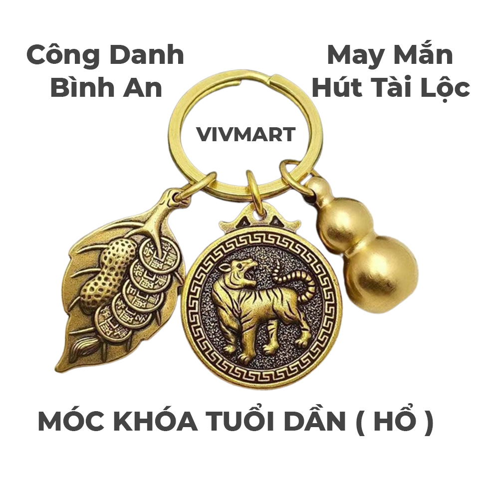 Móc Khóa Xe Máy Ô Tô Hình Con Hổ Phong Thủy Theo Bản Mệnh Tuổi Dần