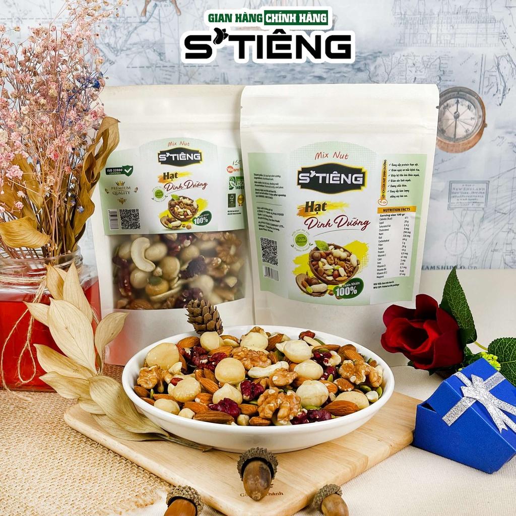 500Gr Hạt Dinh Dưỡng STIENG Mix Nuts 6 Loại Hạt Sấy Chín, Ngủ Cốc Granola Ăn Kiêm Giảm Cân,Macca, Hạnh Nhân, Óc Chó, Hạt Điều, Hạt Bí...