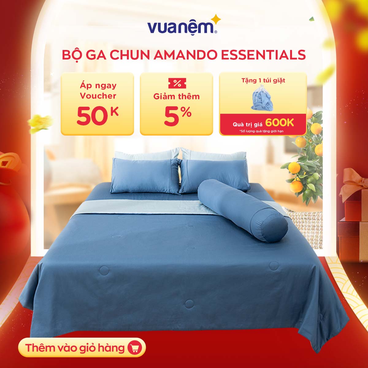 Bộ Ga chun Cotton satin AMD The Essentials Đơn sắc