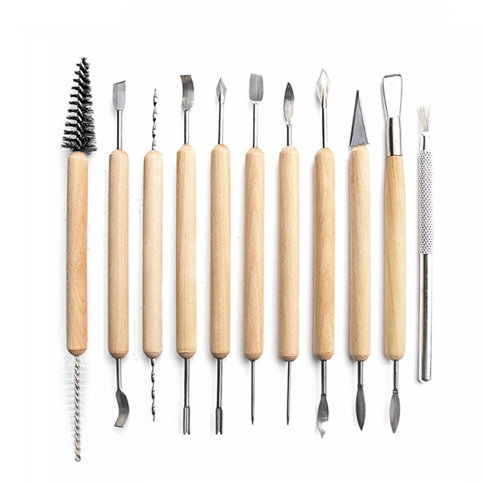 30 Pieces Polymer Clay Tools Pottery Modeling Smoothing for Beginners with Carrying Case DIY Ceramic Clay Carving Tool Set Clay Tools