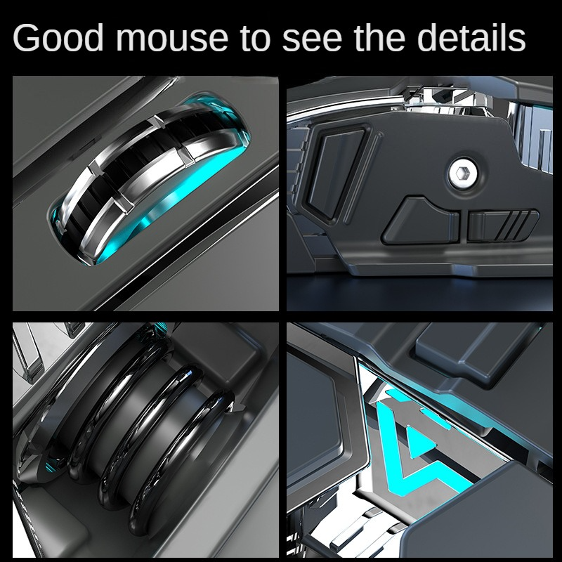 Chuột cơ gaming led RGB 6400DPI - J600B mechanical Gaming mouse