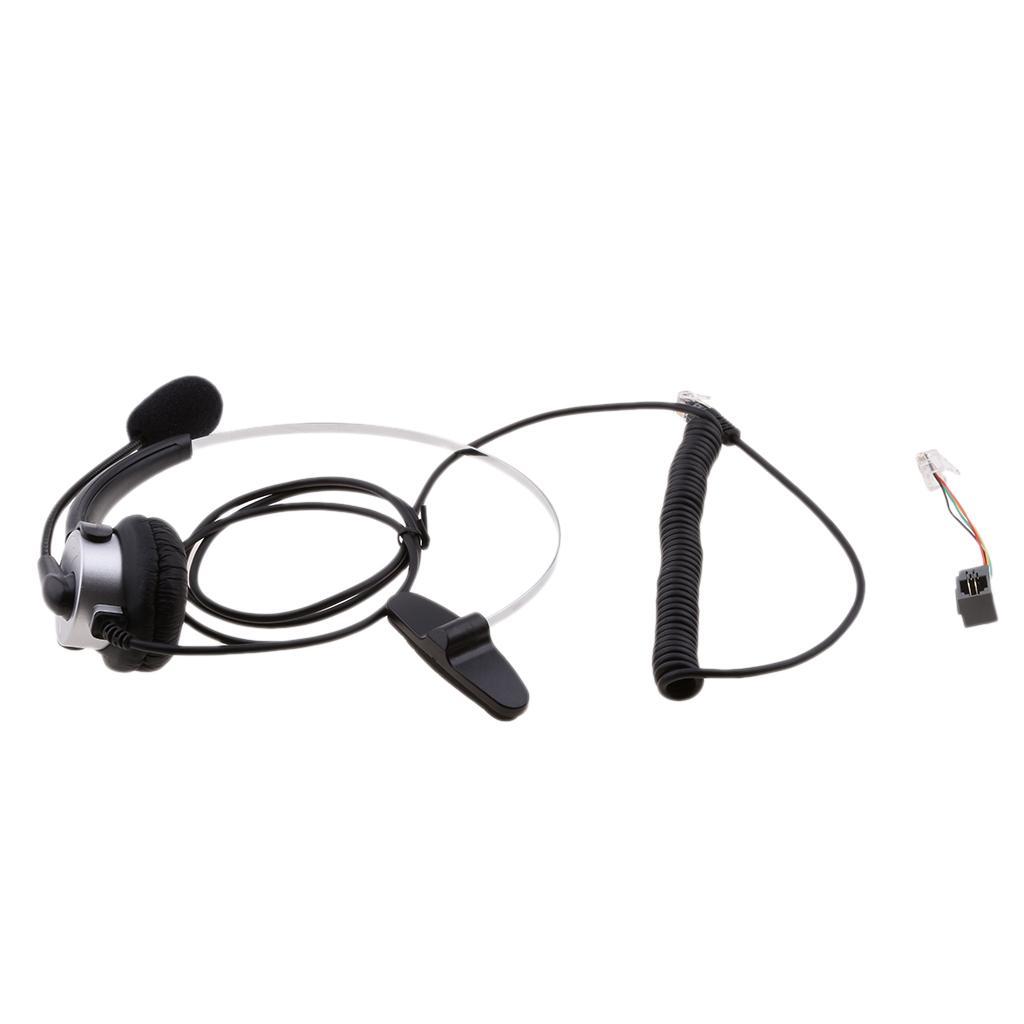 RJ11 Handsfree Call Center Corded Telephone Monaural Headset