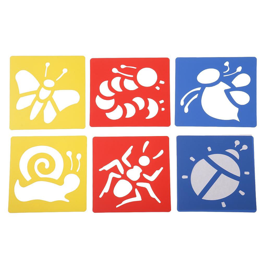 6 Cái/bộ Vẽ Bản Mẫu Stencils Thước Dành Cho Trẻ Em Đồ Trang Trí 14X15 Cm Số 1