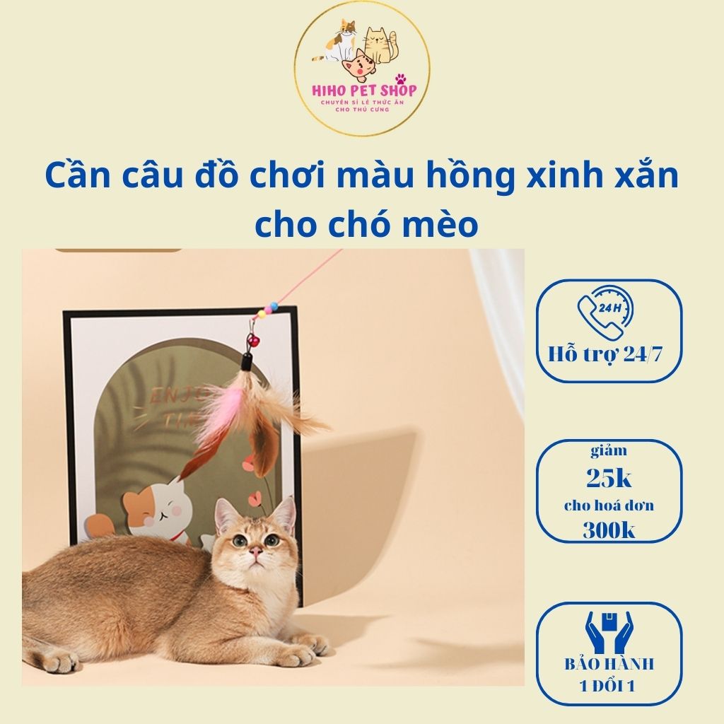 Cần cầu đồ chơi cho chó mèo, màu hồng xinh xắn