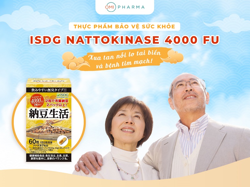 TPBVSK ISDG NATTOKINASE 4000 FU - PHÒNG NGỪA TAI BIẾN MẠCH MÁU NÃO, HỖ TRỢ LÀM TAN CỤC MÁU ĐÔNG (HỘP 60 VIÊN)