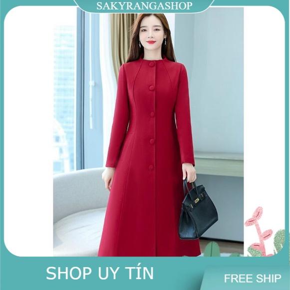 ÁO KHOÁC DẠ CỔ TRỤ DÁNG DÀI CAO CẤP