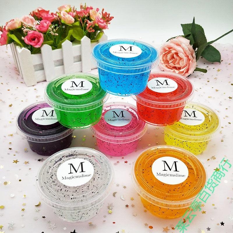 Slime chữ M hộp plan 70ML kim tuyến nhũ Đồ chơi hũ slam chất nhầy ma thuật squishy